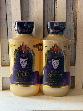 Bath & Body Works x2 DISNEY VILLAINS EVIL QUEEN Body Wash Gel 10oz Apple/Vanilla